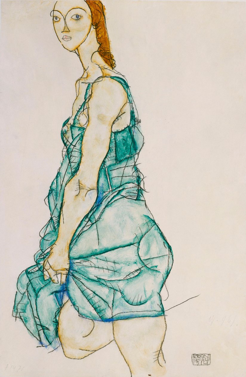直立的女人，1912年 作者 埃贡·席勒（Egon Schiele）