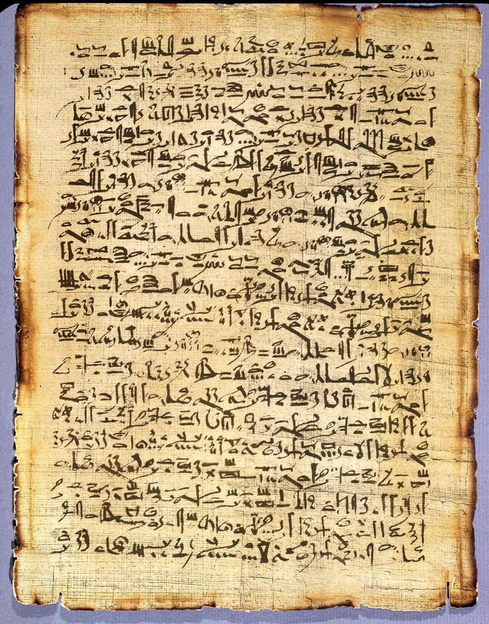 Edwin Smith Medical Papyrus的传真副本，原件可以追溯到公元前1600-1500（纸莎草纸） 作者 埃及人