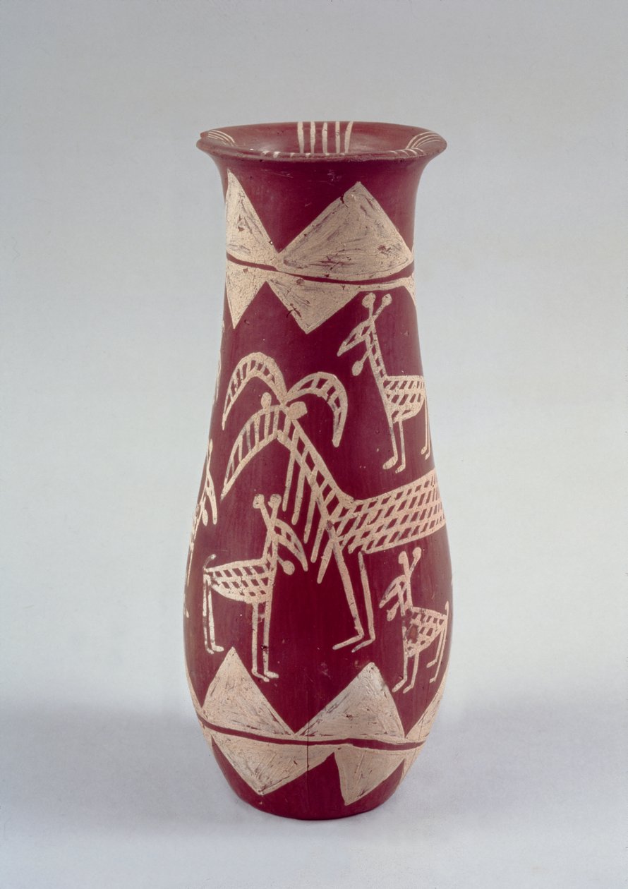 高阁，纳卡达时期c.4000-3100 BC，（彩绘陶器） 作者 埃及人