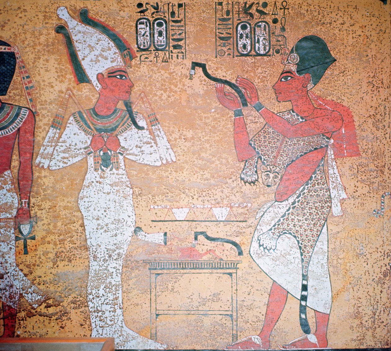 Ay在图坦卡蒙的木乃伊（公元前1373-1352）从新王国图坦卡蒙墓（壁画）开幕式 作者 埃及第十八王朝