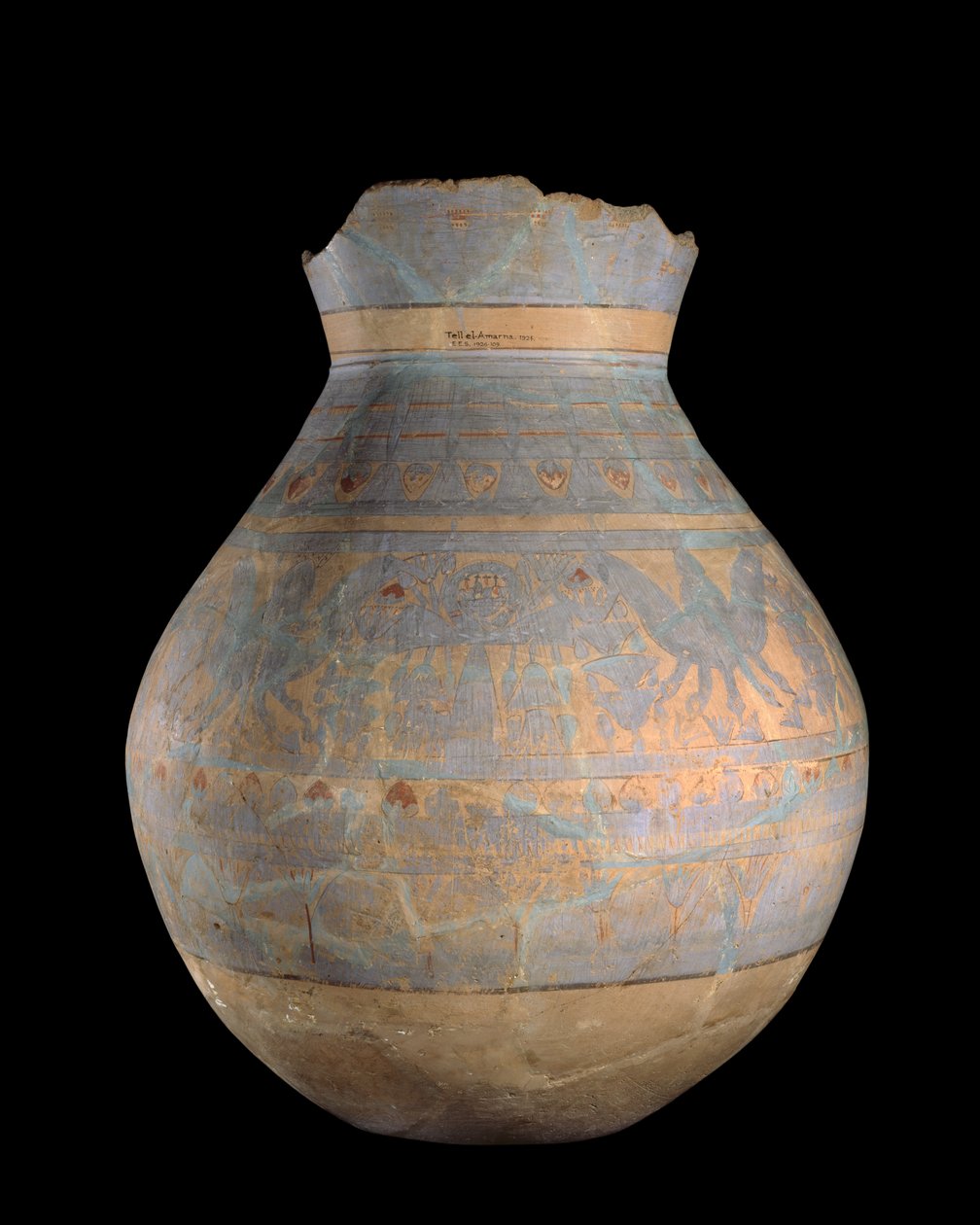 装饰船 -  A侧，Tell-El Amarna，公元前14世纪（陶器） 作者 埃及第十八王朝