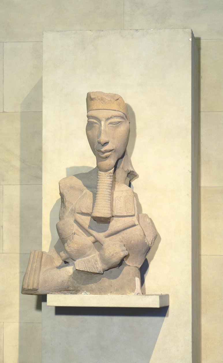 来自新王国卡纳克的Amenophis IV（Akhenaten）的Osiride支柱，公元前1350年（砂岩） 作者 埃及第十八王朝