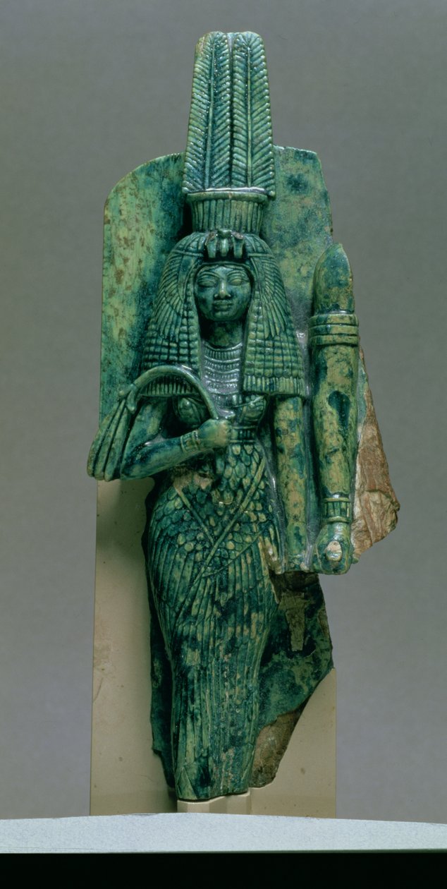 女王提耶的小雕像，新王国Amenophis III的妻子，公元前139-1-1353（釉面滑石） 作者 埃及第十八王朝