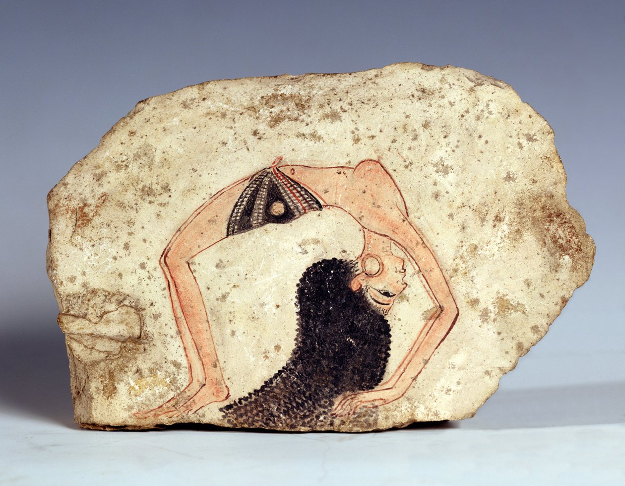 描绘杂技舞蹈家的壁画的片段在法院，新的王国招待，从Deir-El麦地那 作者 埃及第19王朝