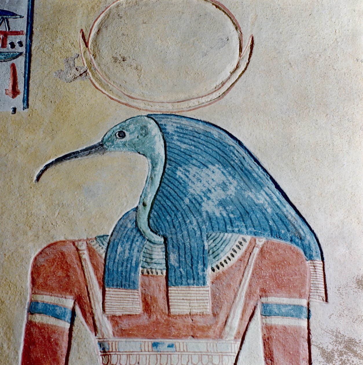 Thoth神，来自Khaemwaset II王子墓，拉美西斯三世的儿子（公元前187-1156）新王国（绘石灰石） 作者 埃及第20王朝