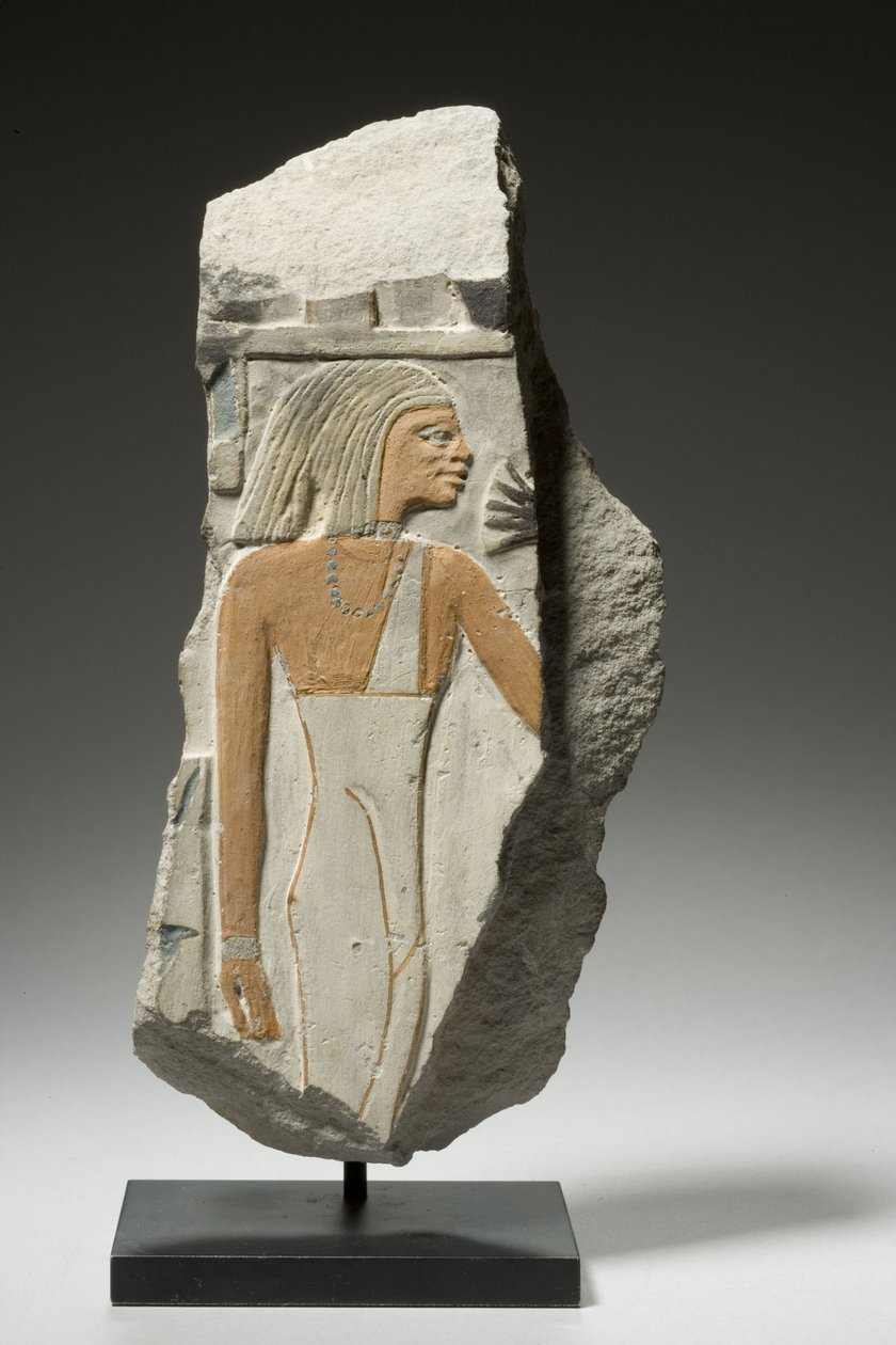 救济片段，1980-1801 BC（石灰石） 作者 埃及第十二王朝