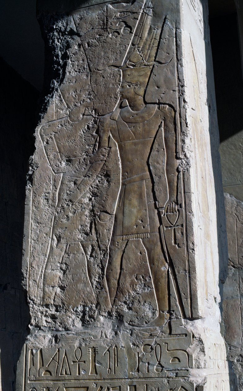 底座浮雕，哈特谢普苏特女王停尸庙，Djeser-Djeseru（圣殿），Deir el-Bahri，卢克索，底比斯（联合国教科文组织世界遗产 作者 埃及第十八王朝