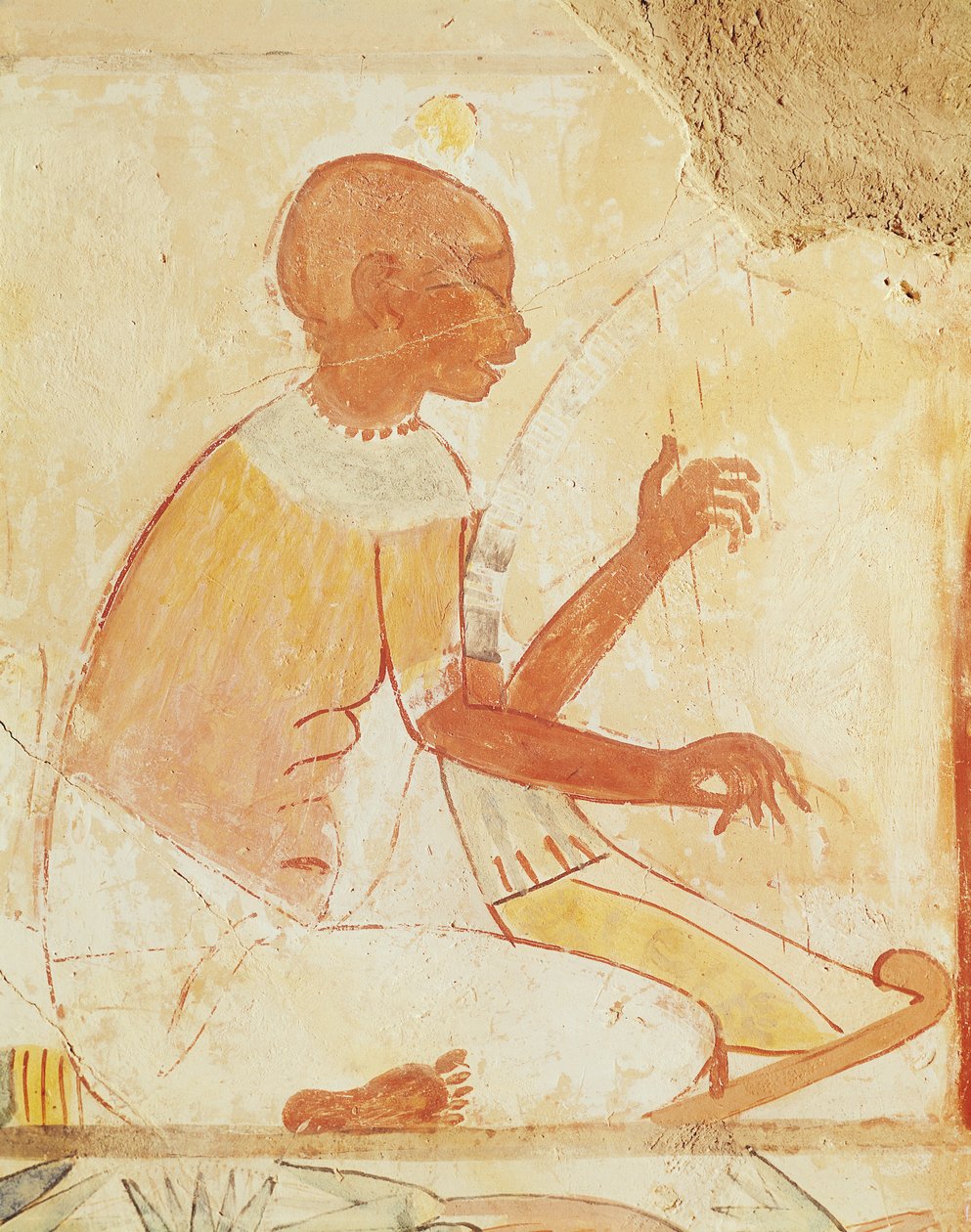Blind Harpist Singing，来自新王国Nakht墓（壁画） 作者 埃及第十八王朝