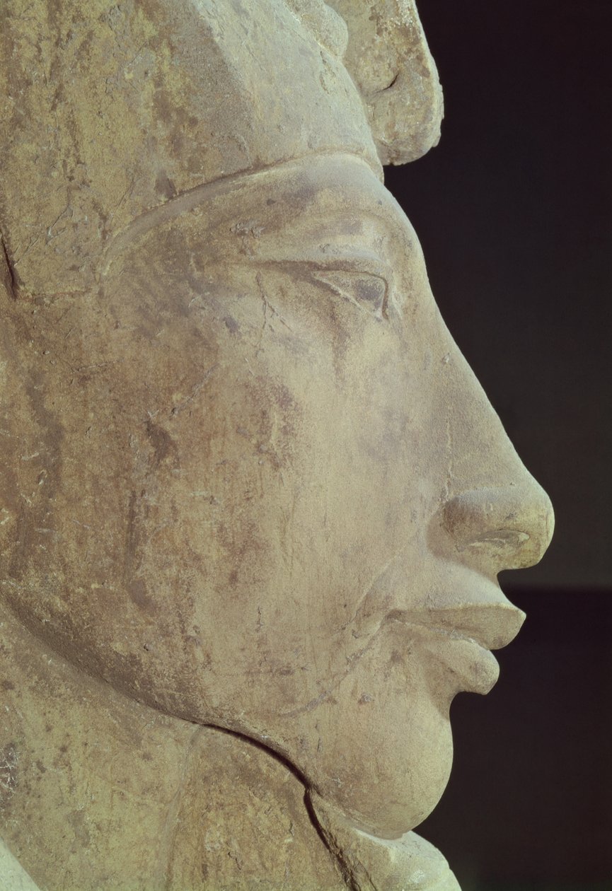 Amenophis IV（Akhenaten）（公元前1364-1347）的半身像，来自阿蒙神庙，卡纳克，公元前135-3-1337（砂岩）（详细） 作者 埃及第十八王朝