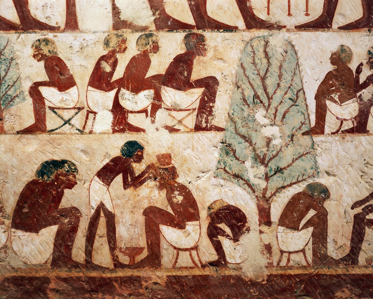 Egypt, Luxor, West Thebes, Sheik el Gurnak. Tomb of Usirhat, barber, details from fresco. (New Kingdom, Dynasty XVIII) 作者 埃及第十八王朝