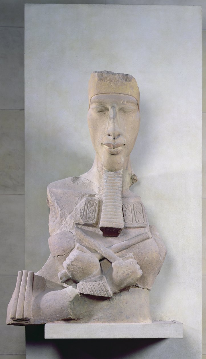 Amenophis IV（Akhenaten）的Osirid支柱来自卡纳克，阿马尔纳时期，新王国，公元前135-3-37（砂岩） 作者 埃及第十八王朝