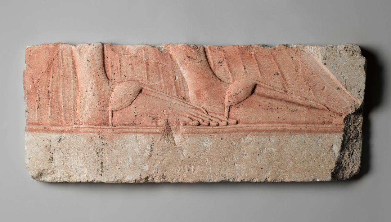 救济描绘了皇室妇女的凉鞋，来自新王国的Tell el-Amarna，公元前135-3-1332（石灰石） 作者 埃及第十八王朝