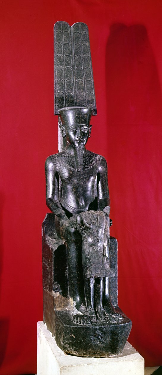 阿蒙神的保护雕像，保护图坦卡蒙，新王国，公元前1336-1327（花岗岩） 作者 埃及第十八王朝