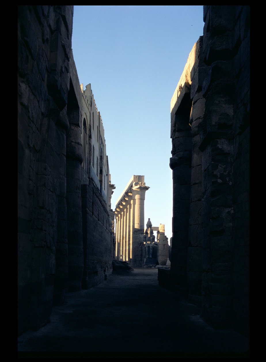 查看从拉美西斯二世法院到Amenophis III（公元前1403-1365）新王国的柱廊 作者 埃及第十八王朝