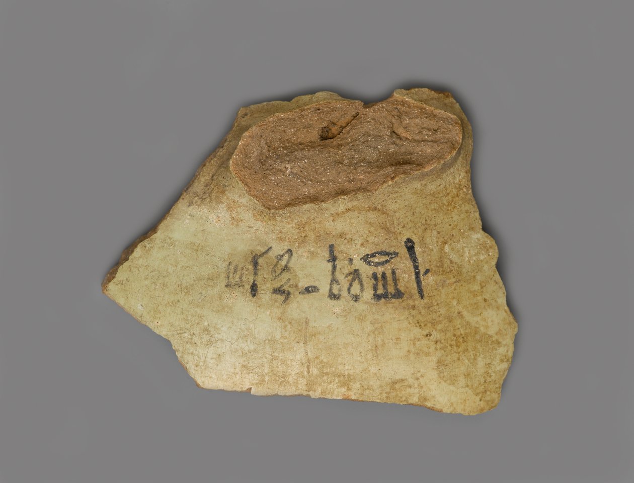葡萄酒标签，发现于阿蒙霍特普三世宫，新英国底比斯（赤土陶器与颜料） 作者 埃及第十八王朝