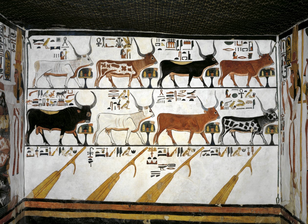 埃及，底比斯，卢克索，皇后谷，奈菲尔塔利之墓，前厅附属，壁画，亡灵图鉴，第 89 章 作者 埃及第19王朝