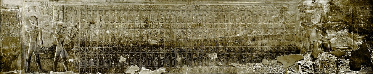埃及古物：阿比多斯的国王名单。塞提（Sety或Seti）一世神庙（19王朝 作者 埃及第19王朝
