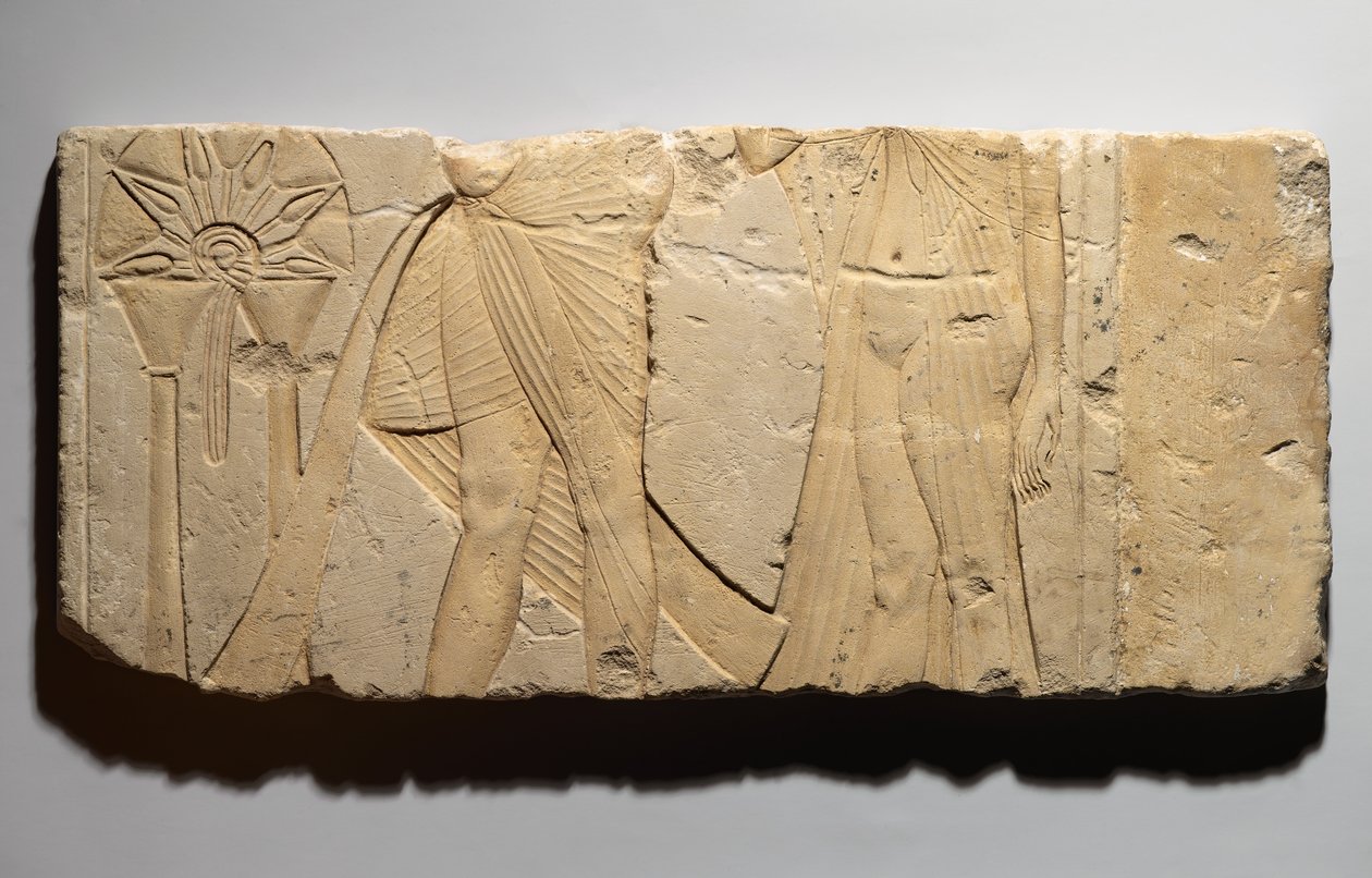 描述提供场景的救济，来自新王国的Tell el-Amarna，公元前135-3-1336（石灰石） 作者 埃及第19王朝