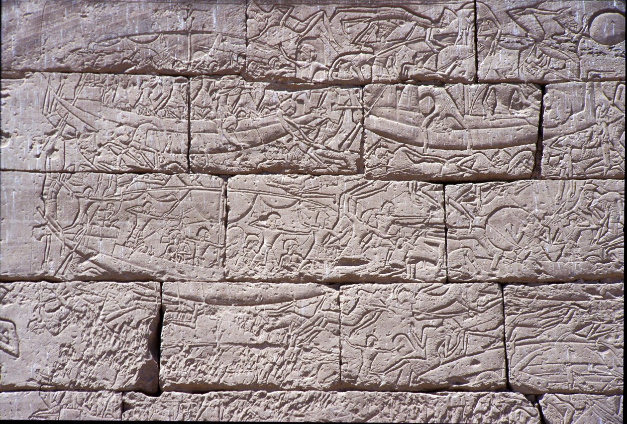 海人，拉美西斯三世海军之战，Medinet Habu，公元前1195  -  64年 作者 埃及第20王朝