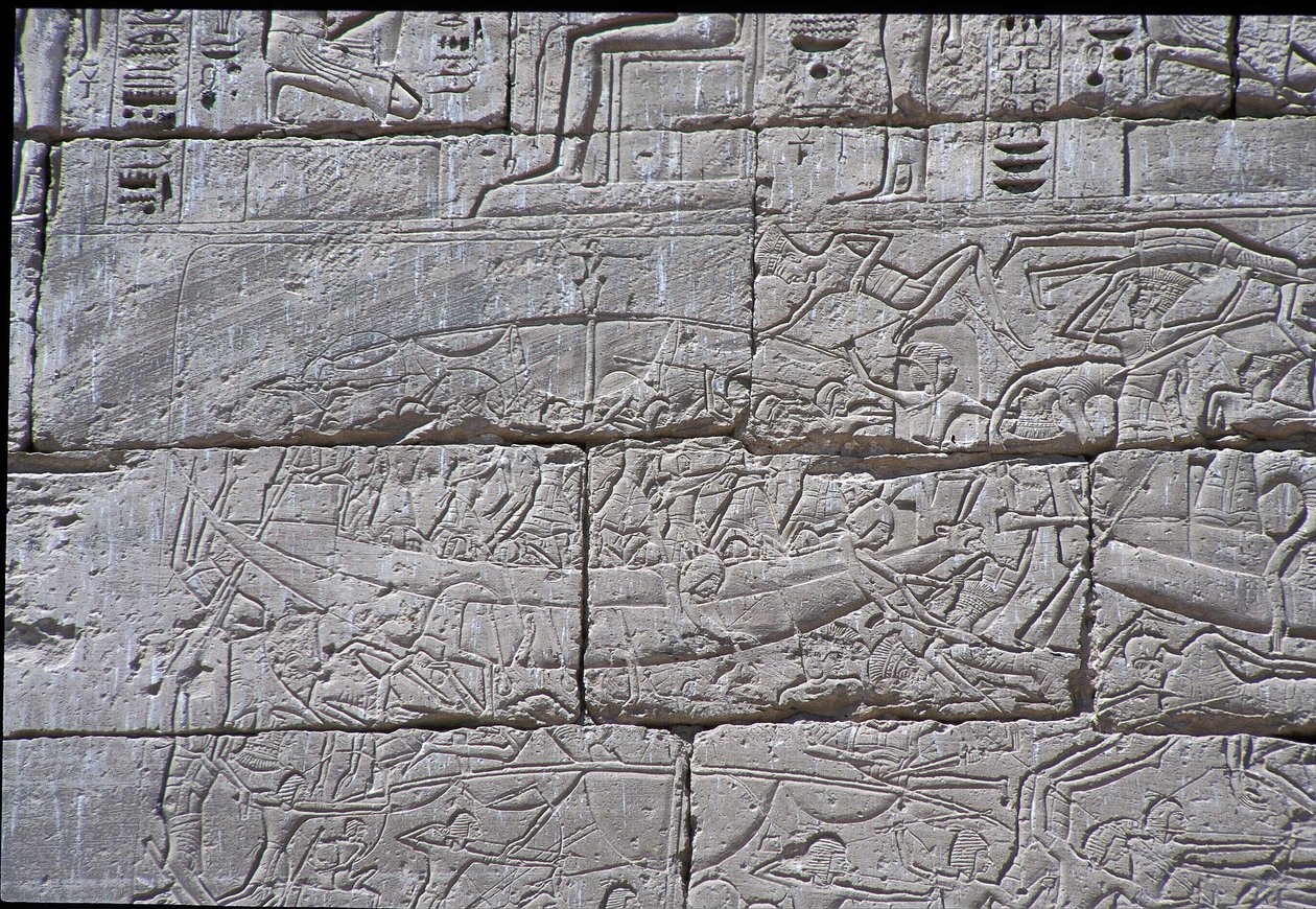 海人，拉美西斯三世海军之战，Medinet Habu，公元前1195  -  64年 作者 埃及第20王朝