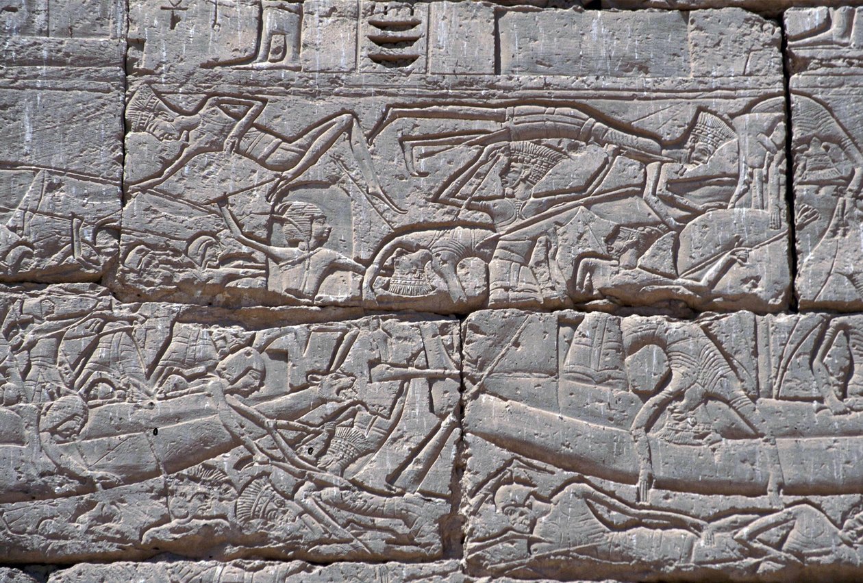 海人，拉美西斯三世海军之战，Medinet Habu，公元前1195  -  64年 作者 埃及第20王朝