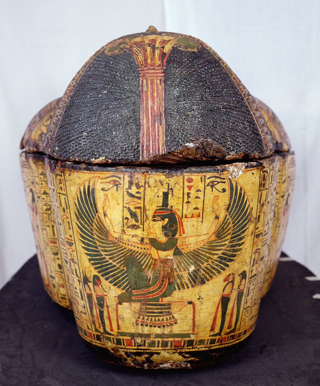 Nesyamun木乃伊棺材的上端，可能在Deir El-Bahri发现，新王国，约公元前1100年（彩绘木）。 作者 埃及第20王朝