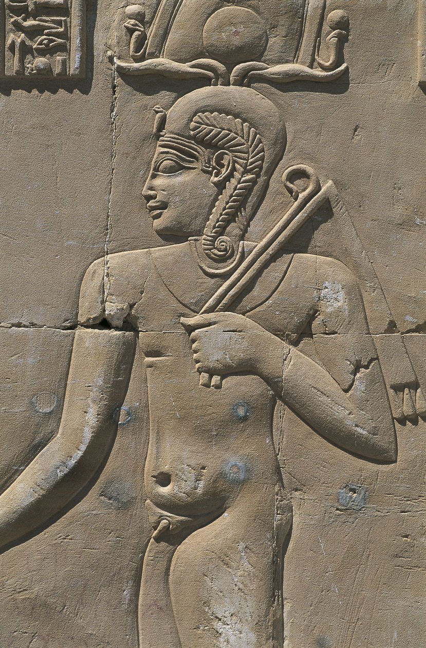 埃及，利比亚沙漠，Al-Dakhilah（Dakhla）绿洲，Dayr al-Haggar，埃及神庙的浮雕 作者 埃及人埃及人