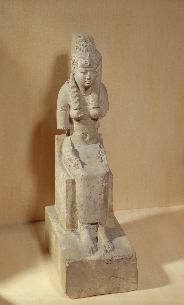 女神Rattawy的雕像，来自Medamud（石灰石） 作者 埃及托勒密时期