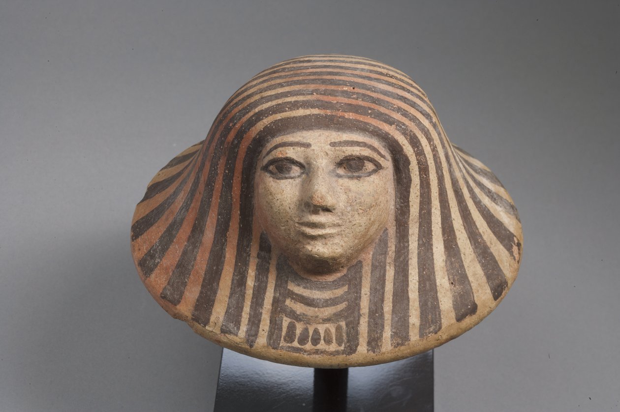 Canopic jar lid，New Kingdom（terracotta） 作者 埃及学派