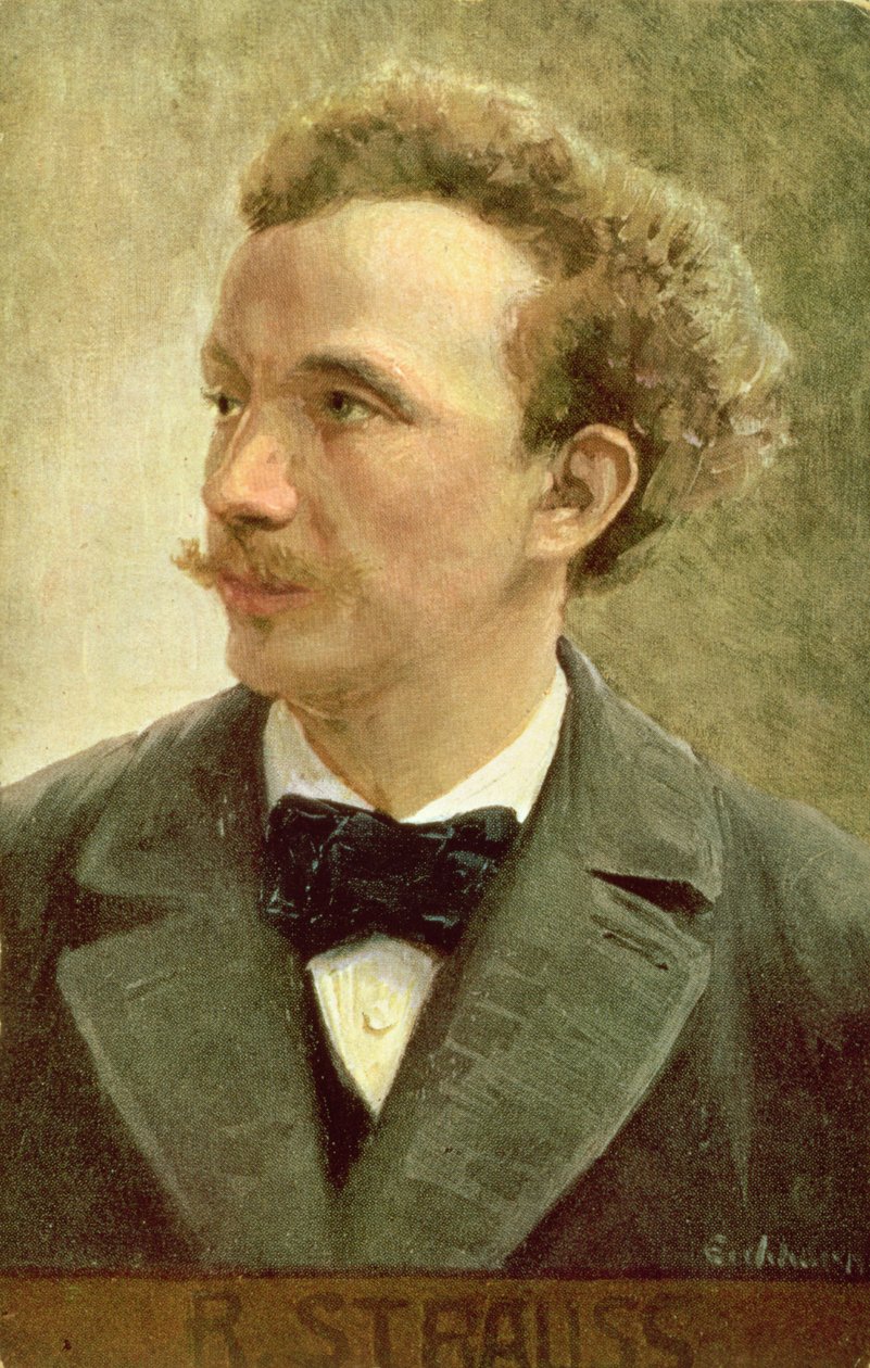 理查德-施特劳斯（1864-1949）的明信片，约1914年（彩色平印）。 作者 艾希霍恩艾希霍恩