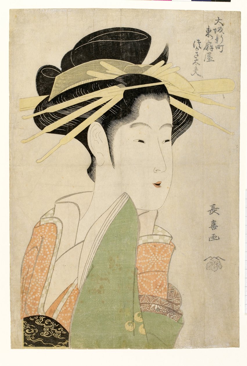 大阪新町区东小宫的Tsukasa Dayu c。 1800 作者 荣斋斋