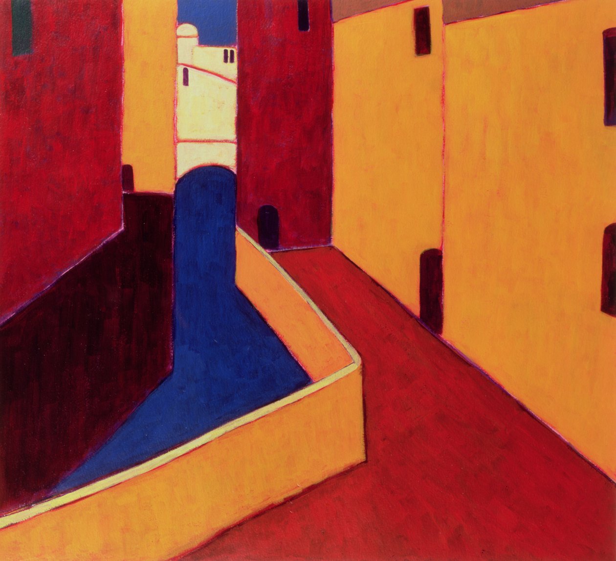 Fondamenta dei Sartori，威尼斯，1999年（纸上丙烯酸） 作者 Eithne当代艺术家多恩