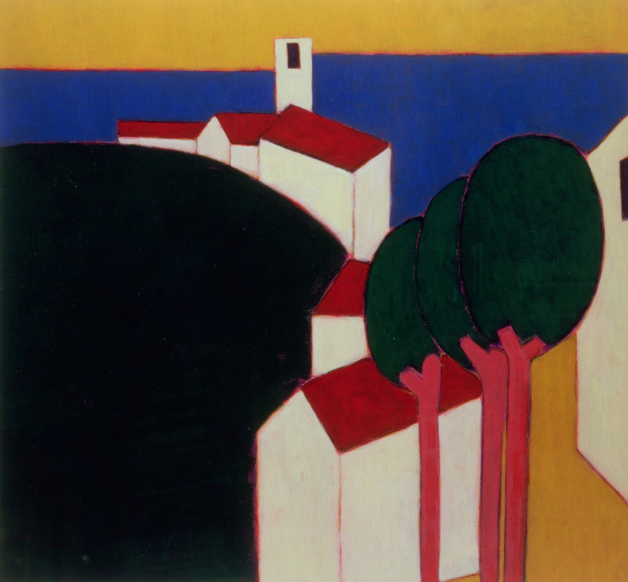 在Luberon，2000（画布上的丙烯酸） 作者 Eithne当代艺术家多恩