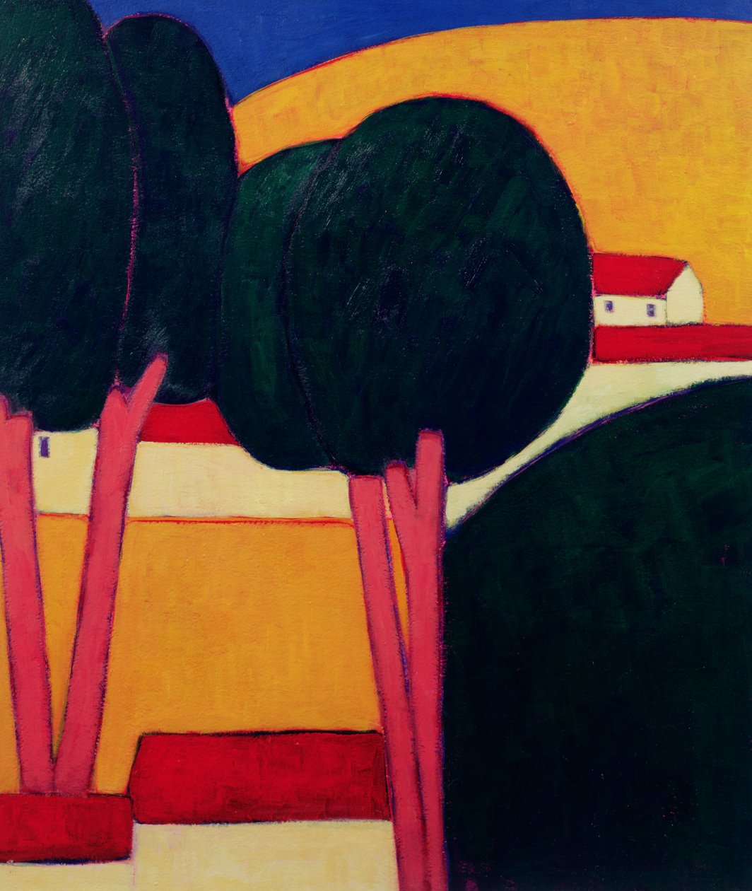 普罗旺斯农场，1997年（纸上丙烯酸） 作者 Eithne当代艺术家多恩