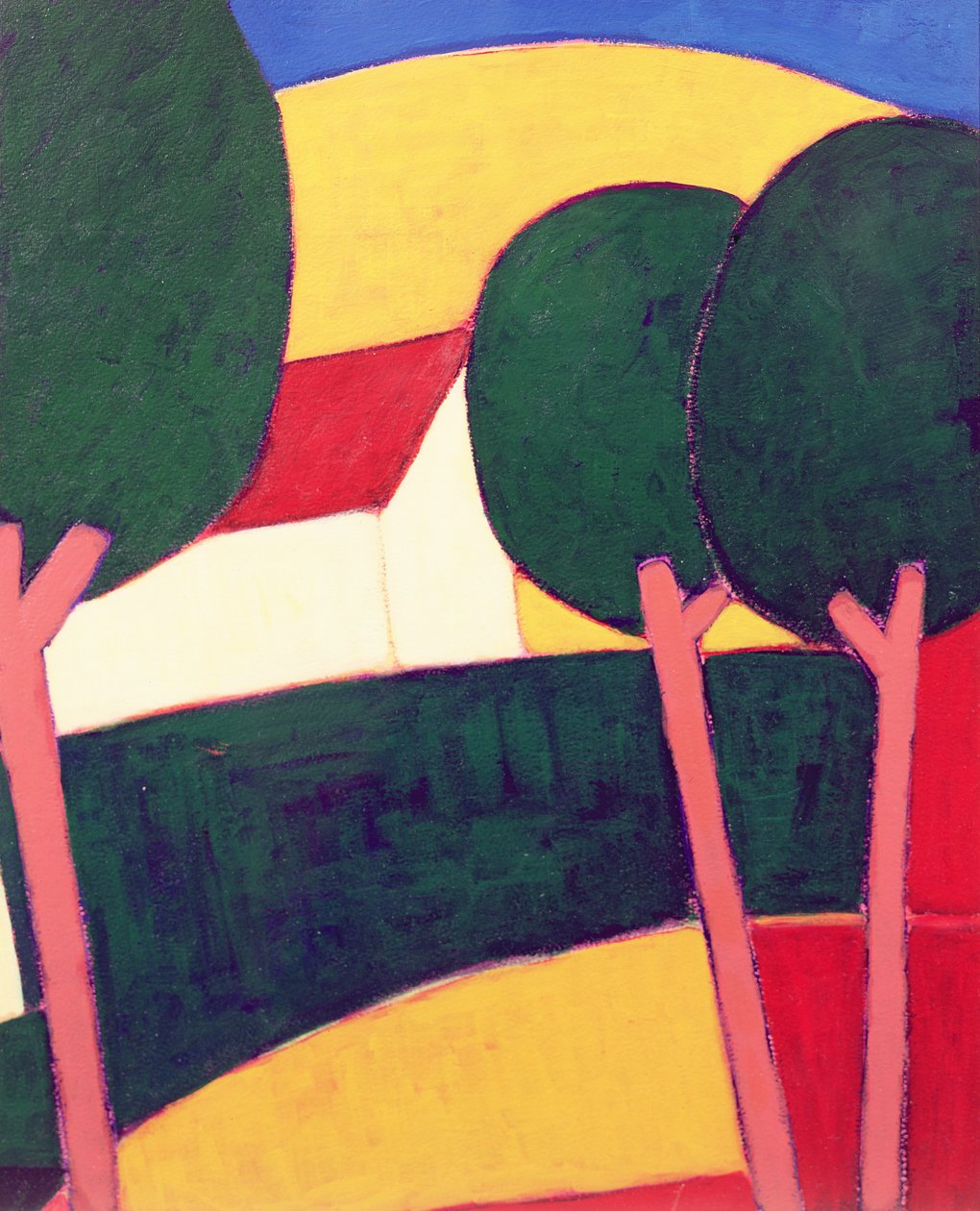 普罗旺斯Paysage，1997年（纸上丙烯酸） 作者 Eithne当代艺术家多恩