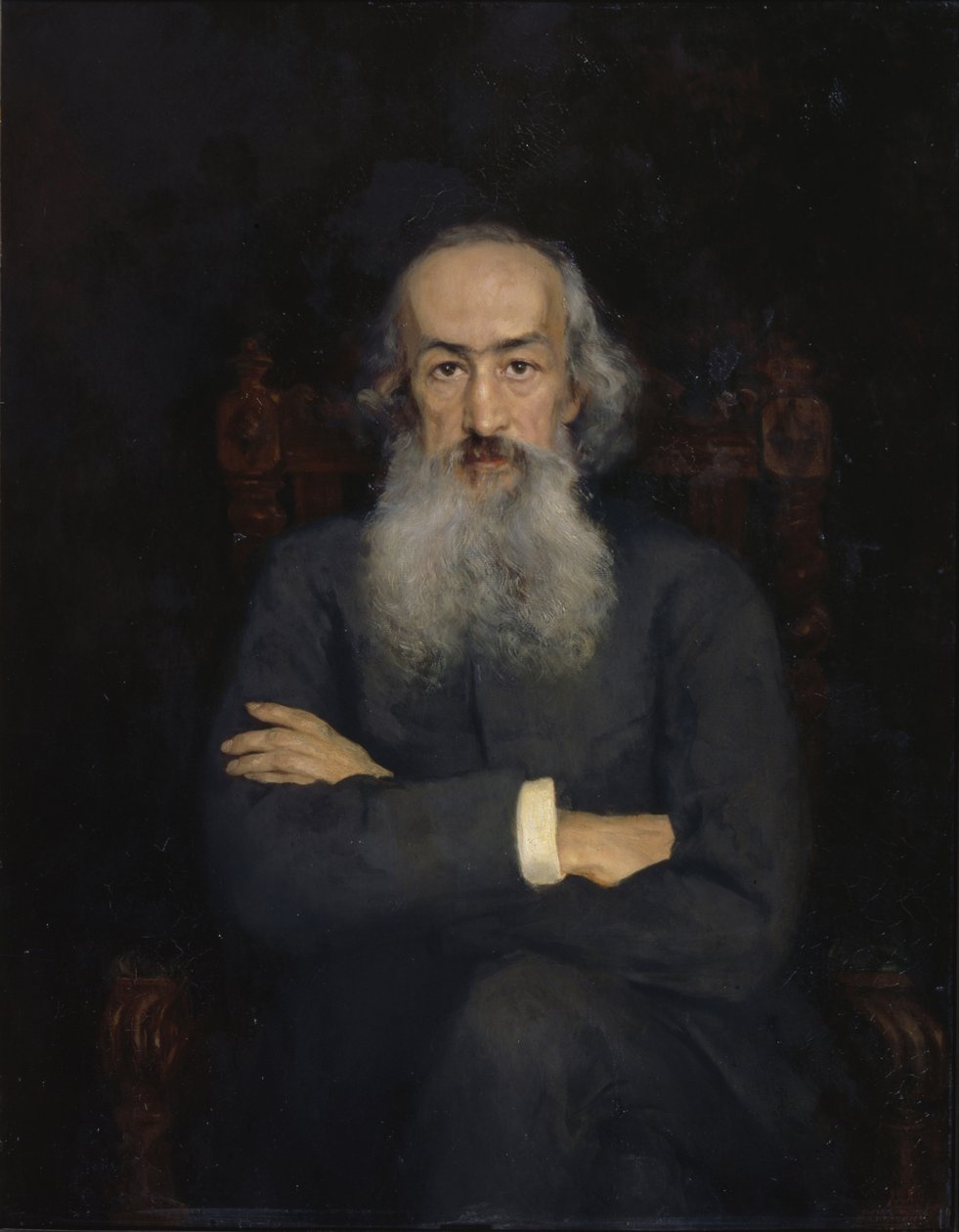 历史学家Konstantin Nikolayevich Bestuzhev-Ryumin的肖像1829-1897，1889年 作者 叶卡捷琳娜·谢尔盖耶夫娜·扎鲁德纳亚·卡沃斯