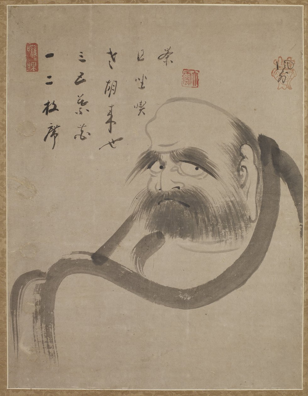 菩提达摩，c.1645（纸上墨水） 作者 Ekun Fugai Ekun Fugai