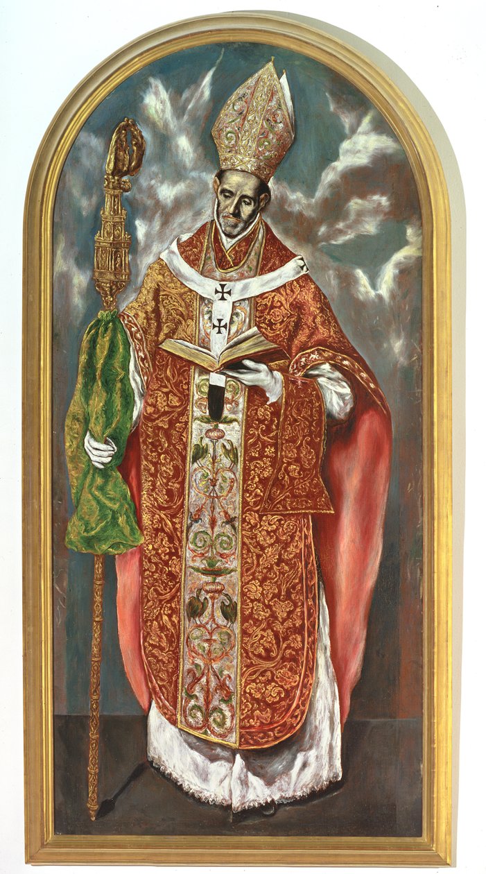 Saint Ildefonsus，埃斯科里亚尔原版的副本 作者 埃尔·格列柯