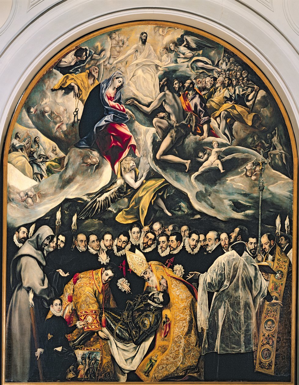 奥尔加兹伯爵的葬礼，来自1323年的传说，1586-88 作者 埃尔·格列柯