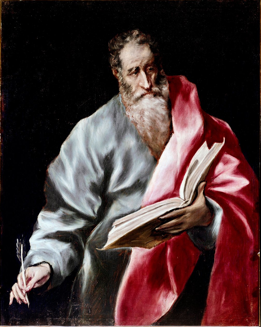 托莱多大教堂的传教士："圣马太" 多米尼克斯-西奥托科普洛斯（Dit El Greco）（1541-1614）1602-1605太阳的绘画。100x76厘米 托莱多，大教堂 作者 埃尔·格列柯