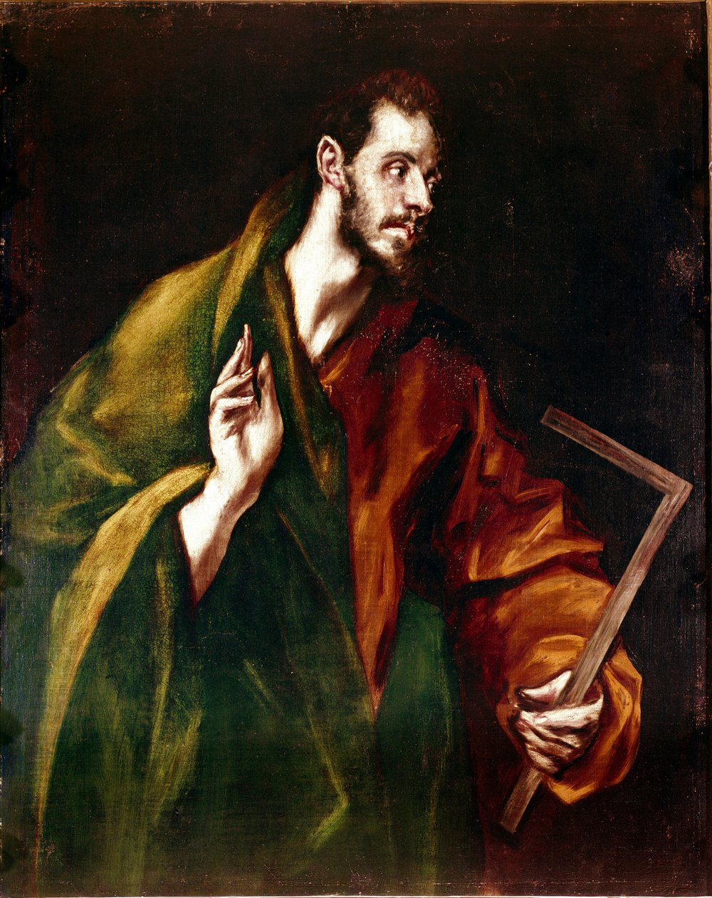Apostolate of the Cathedrale of Toledo: The Apotre Saint Thomas. Painting by Domenikos Theotokopoulos dit El Greco (1540-1614) 作者 埃尔·格列柯