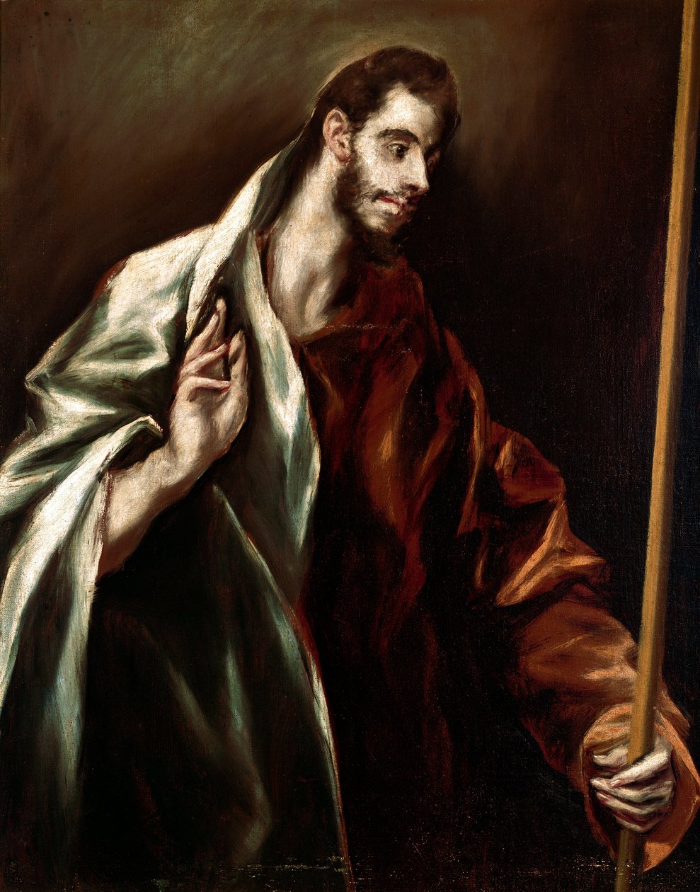 Apotre 圣托马斯。 Domenikos Theotokopoulos dit El Greco (1540-1614) 的绘画 作者 埃尔·格列柯