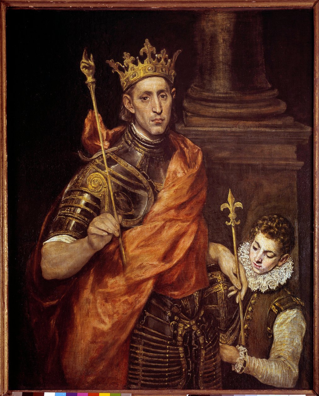 圣路易斯（路易斯九世）的肖像，一页（1214-1270 年）由 Domenikos Theotokopoulos dit El Greco（1541-1614 年）绘画。 1,20 x 0,96 米 作者 埃尔·格列柯
