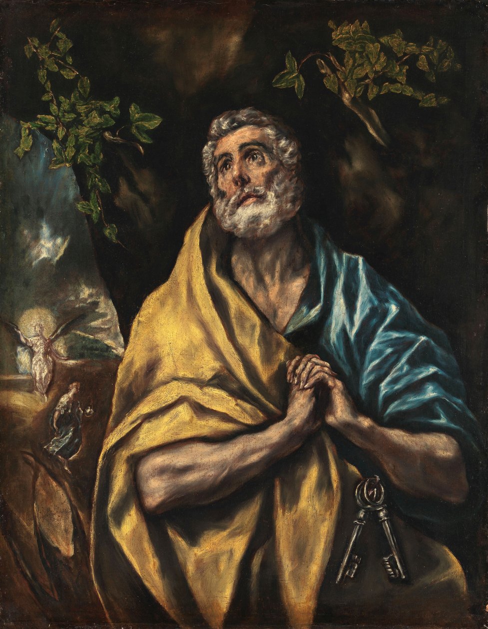 Saint Peter Repentant, c.1590 (oil on canvas) 作者 埃尔·格列柯