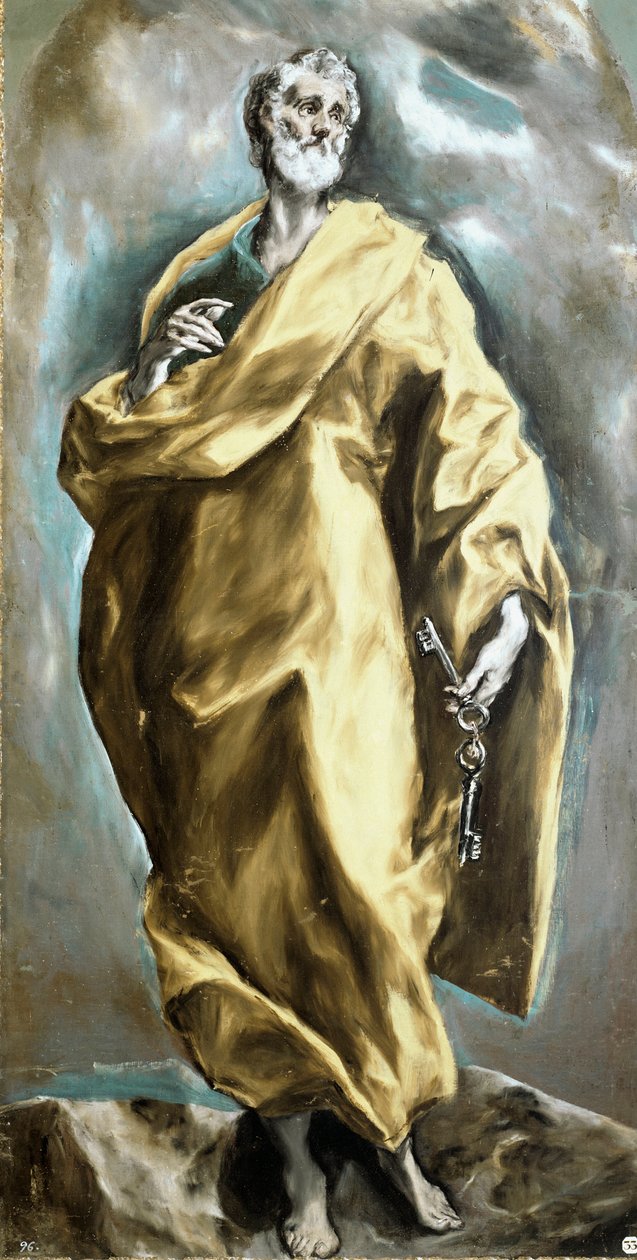 圣彼得-阿波特拉。多米尼克斯-西奥托科普洛斯（Domenikos Theotokopoulos dit El Greco）（1540-1614）的画作 作者 埃尔·格列柯