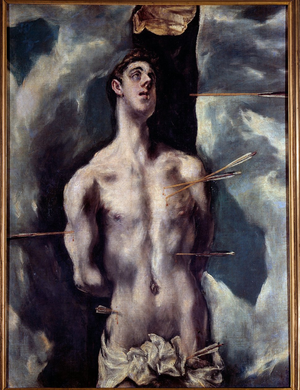 Domenikos Theotokopoulos Dit El Greco (1540-1614) 的圣塞巴斯蒂安绘画 作者 埃尔·格列柯
