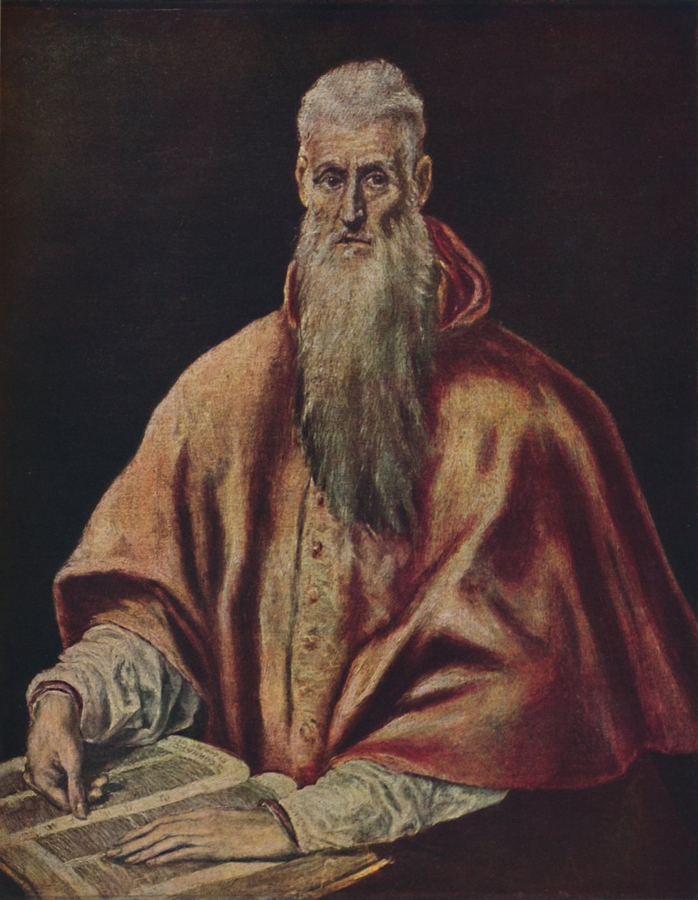 圣杰罗姆担任红衣主教，圣杰罗姆担任红衣主教，c1590-1600年，1938年 作者 埃尔·格列柯