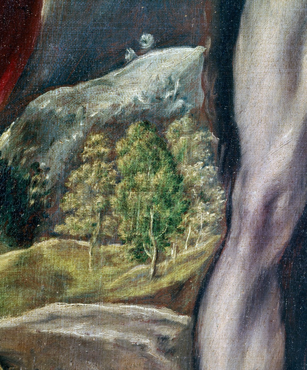 SS。约翰福音传教士和施洗约翰，景观细节，1605-10油画布 作者 埃尔·格列柯