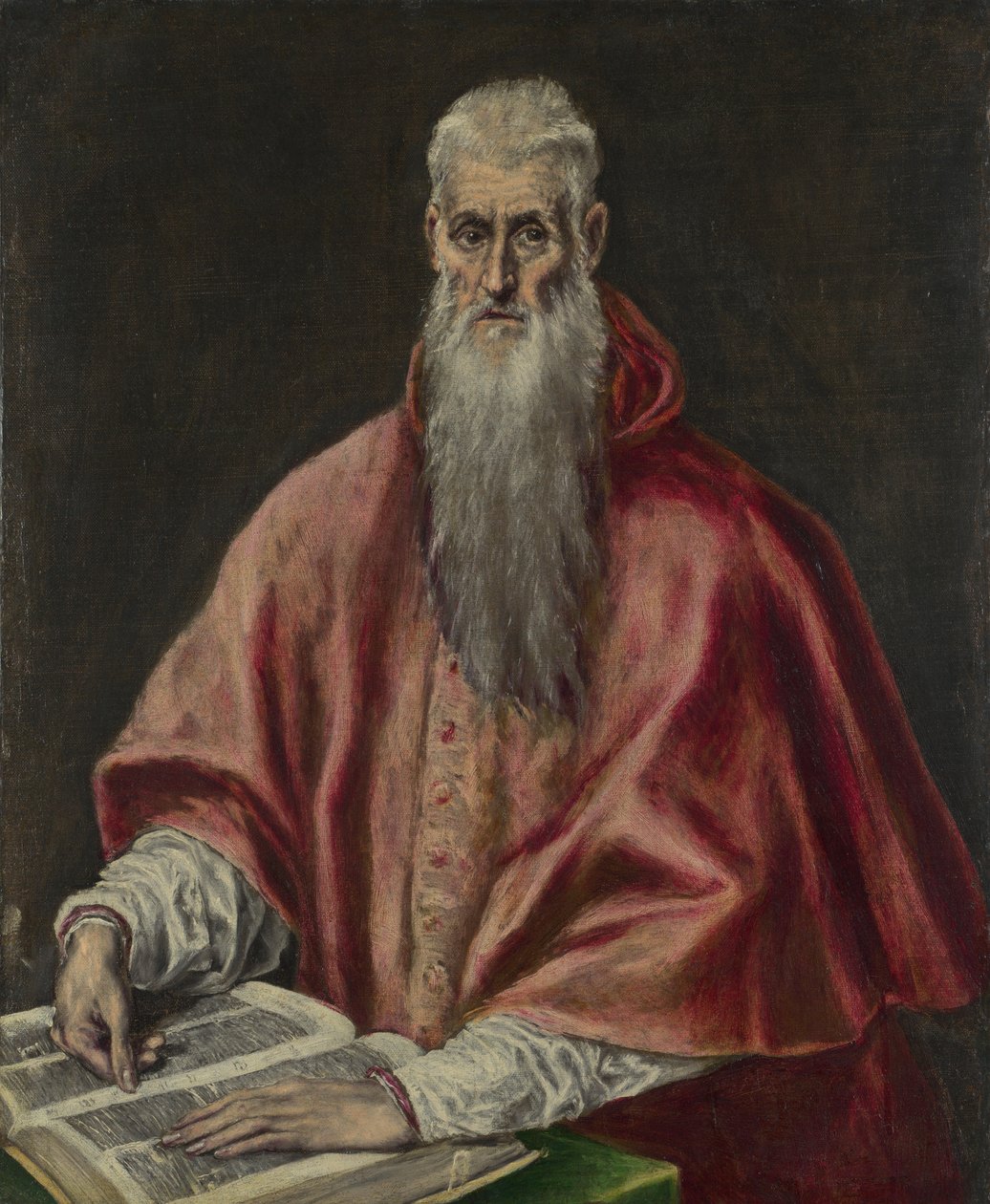 圣杰罗姆（Saint Jerome）作为红衣主教，15901600 作者 埃尔·格列柯