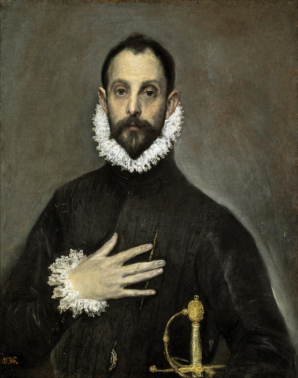 西班牙语  El caballero de la mano en el pecho 手抚胸膛的贵族 作者 埃尔·格列柯